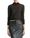 Vince Double Layer Mock Neck Sweater In Black