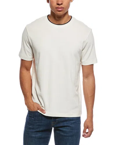 Vince Double Neckline Crewneck T-shirt In White