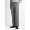 Vince Double Pleated Heathered Grey Wool Blend Flannel Suit Pants In Gray