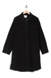 Vince Double Pocket Wool Blend Coat In Black