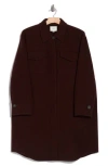 Vince Double Pocket Wool Blend Coat In Hickory