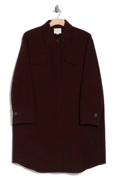 Vince Double Pocket Wool Blend Coat In Hickory