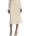 Vince Double Side-slit Straight Layered Skirt In White