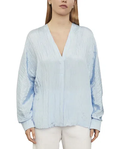 Vince Double V-neck Blouse In Blue