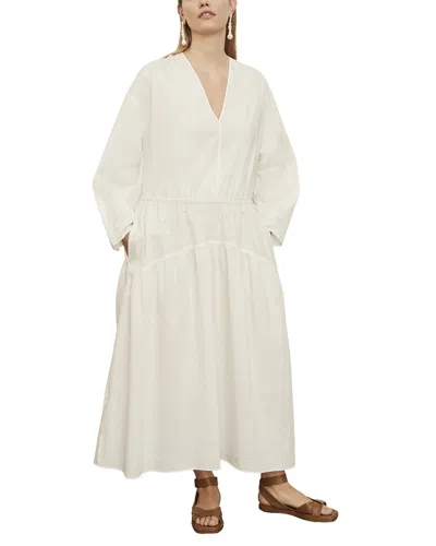 Vince Double V-neck Dress In White