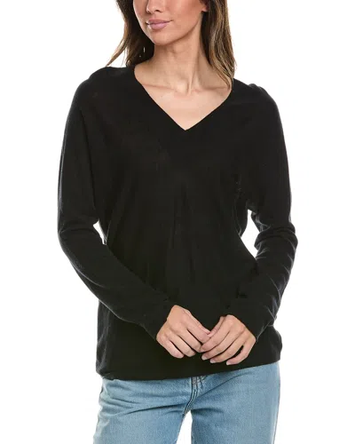 Vince Double V-neck Pullover In Black
