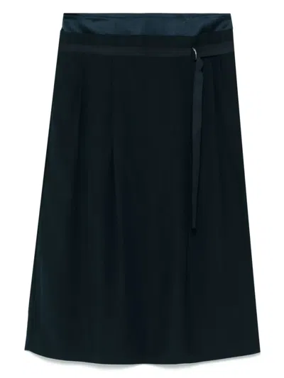 VINCE DOUBLE-WAISTBAND D-RING SKIRT