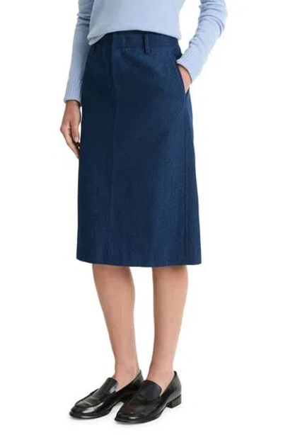 VINCE VINCE DOUBLE WAISTBAND DENIM PENCIL SKIRT