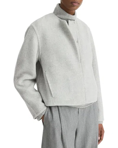 VINCE VINCE DOUBLE WOOL-BLEND COLLARLESS JACKET