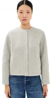 Vince Wool-blend Jacket In H Stone Grey