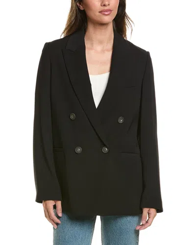 Vince Double-breasted Blazer In Black