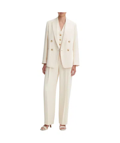 Vince Double-breasted Suit Jacket In Neutral