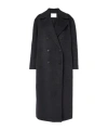 Vince Double-breasted Wool-blend Coat In Black