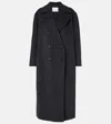 Vince Double-breasted Wool-blend Coat In Black
