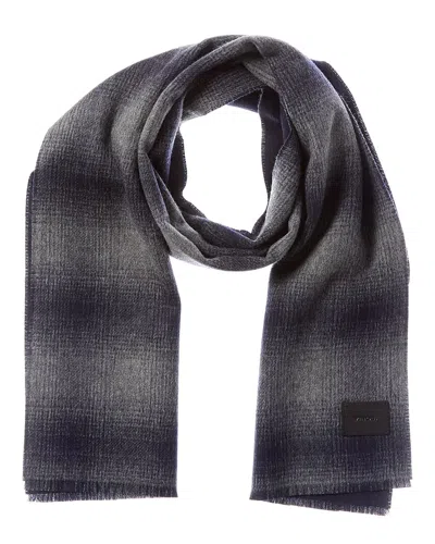 Vince Doubleface Shadow Plaid Wool & Cashmere-blend Scarf In Gray
