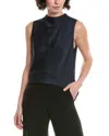 Vince Drape Blouse In Black