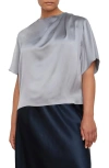 VINCE VINCE DRAPE NECK FLUTTER SLEEVE SILK TOP