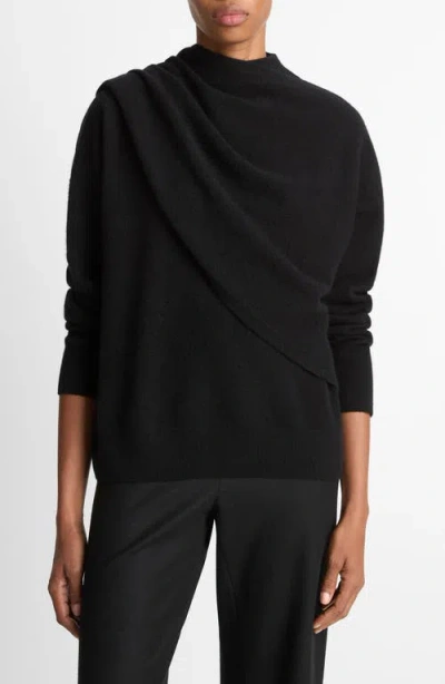 VINCE VINCE DRAPE NECK WOOL & CASHMERE SWEATER