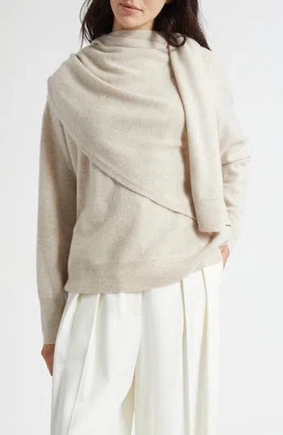 Vince Drape Neck Wool & Cashmere Sweater In Neutral