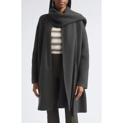 Vince Drape Sweater Coat In Gray