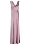 Vince Draped Cowl Maxi Dress In Pink