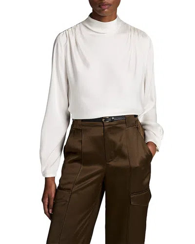 Vince Draped Cowl Neck Long Sleeve Top In Multi