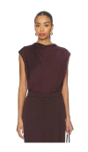 Vince Draped Cowl Neck Top In Purple