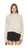 Vince Draped Crew Neck Top In White
