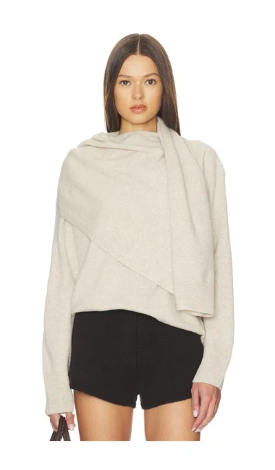 Vince Draped Crew Neck Top In White