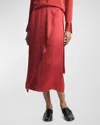 Vince Draped D-ring Wrap Skirt In Dark Scarlet In Dk Scarlet