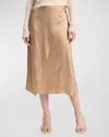 Vince Draped D-ring Wrap Skirt In Rye