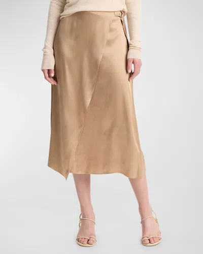 Vince Draped D-ring Wrap Skirt In Rye