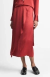 Vince Draped D-ring Wrap Skirt In Dark Scarlet In Dark Scarlet