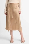 Vince Draped D-ring Wrap Skirt In Rye In Rye