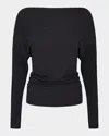 Vince Draped High-neck Top In Animal Print