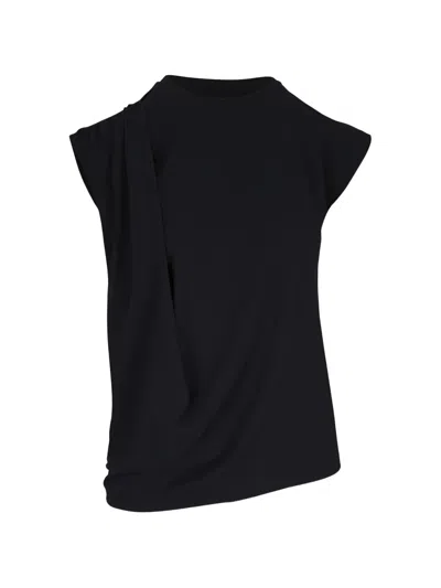 Vince Draped Knit Vest In Black