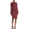 VINCE VINCE DRAPED LONG SLEEVE CREWNECK DRESS