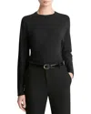 Vince Draped Long Sleeve Top In Black
