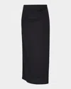 Vince Draped Midi Skirt In Black