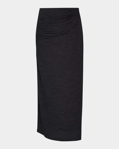Vince Draped Midi Skirt In Black
