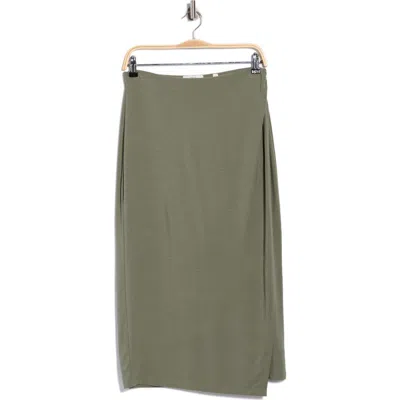Vince Draped Midi Skirt In Green