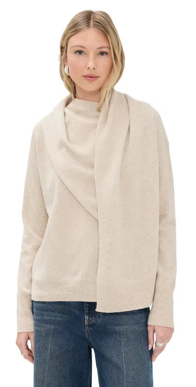 Vince Draped Pullover H Dove Oat In Neutral