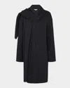 Vince Draped Scarf Car Coat In Black