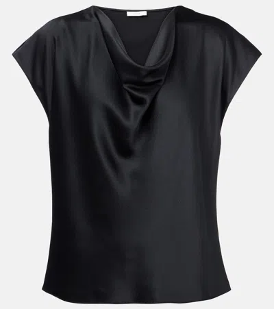 Vince Draped Silk Satin Top
