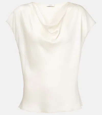 Vince Draped Silk Satin Top