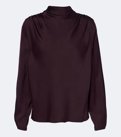 Vince Stretch Viscose And Silk Shirt In Purple