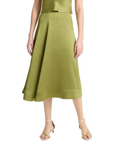Vince Draped Skirt In Herbaria In Green