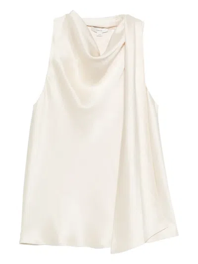 Vince Sleeveless Scarf Satin Top In Neutral