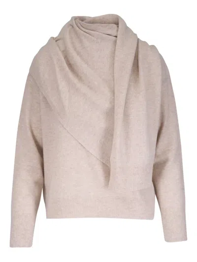 Vince Draped Sweater In Neutral
