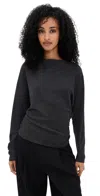 Vince Draped Top Dark Heather Grey In Gray